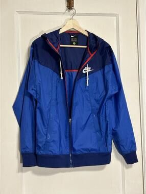 Nike Windrunner Hooded Jacket Blue Men’s Size XS Zip Up Windbreaker Move To Zero